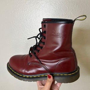 ❌ SOLD ❌ Dr. Martens 1460 Smooth Leather Lace Up Boots in Cherry Red
